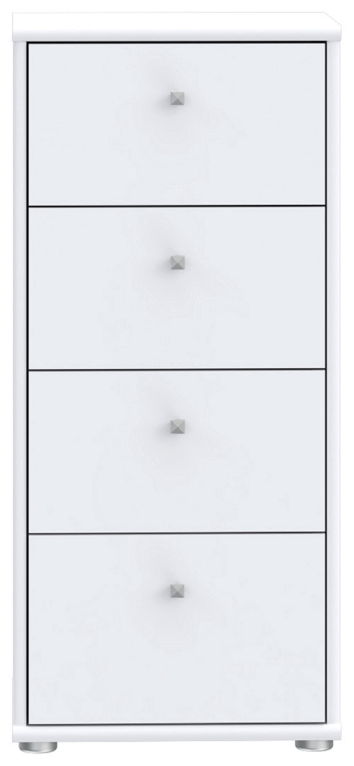 KOMMODE  in 38,6/85,5/34,8 cm  - Alufarben/Weiß, Design, Holzwerkstoff (38,6/85,5/34,8cm)