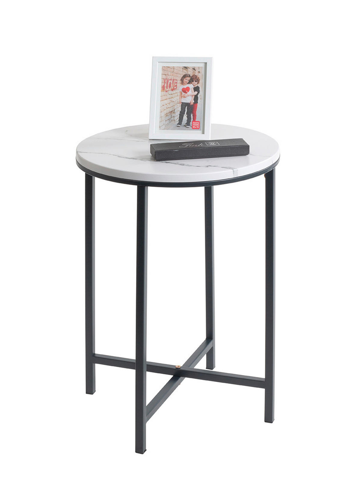 BEISTELLTISCH in Metall, Holzwerkstoff 39/39/53 cm  - Anthrazit/Weiß, Trend, Holzwerkstoff/Metall (39/39/53cm)