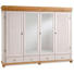 KLEIDERSCHRANK 4 -türig Kiefer massiv Kieferfarben, Weiß - Weiß/Kieferfarben, Design, Holz/Metall (252/218/62cm) - CARRYHOME