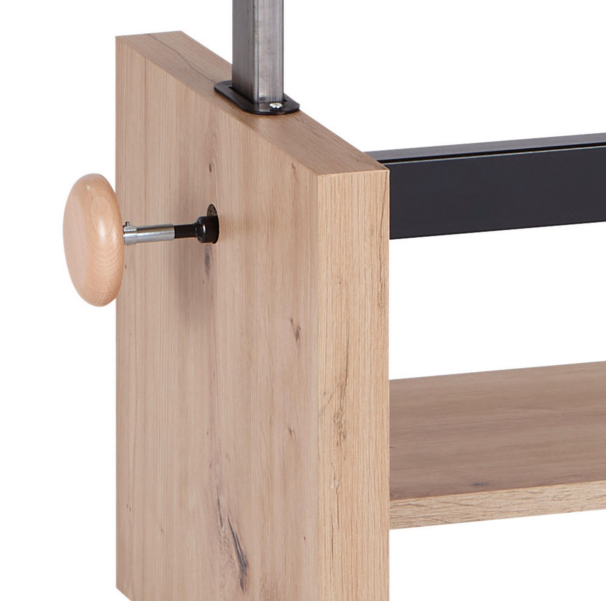 COUCHTISCH 55/110/52-68 cm rechteckig Schwarz, Eichefarben  - Eichefarben/Schwarz, Design, Holzwerkstoff (55/110/52-68cm) - MID.YOU