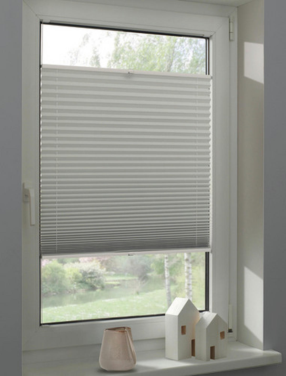 PLISSÉGARDIN  - vit, Basics, textil (50/130cm) - Schöner Wohnen