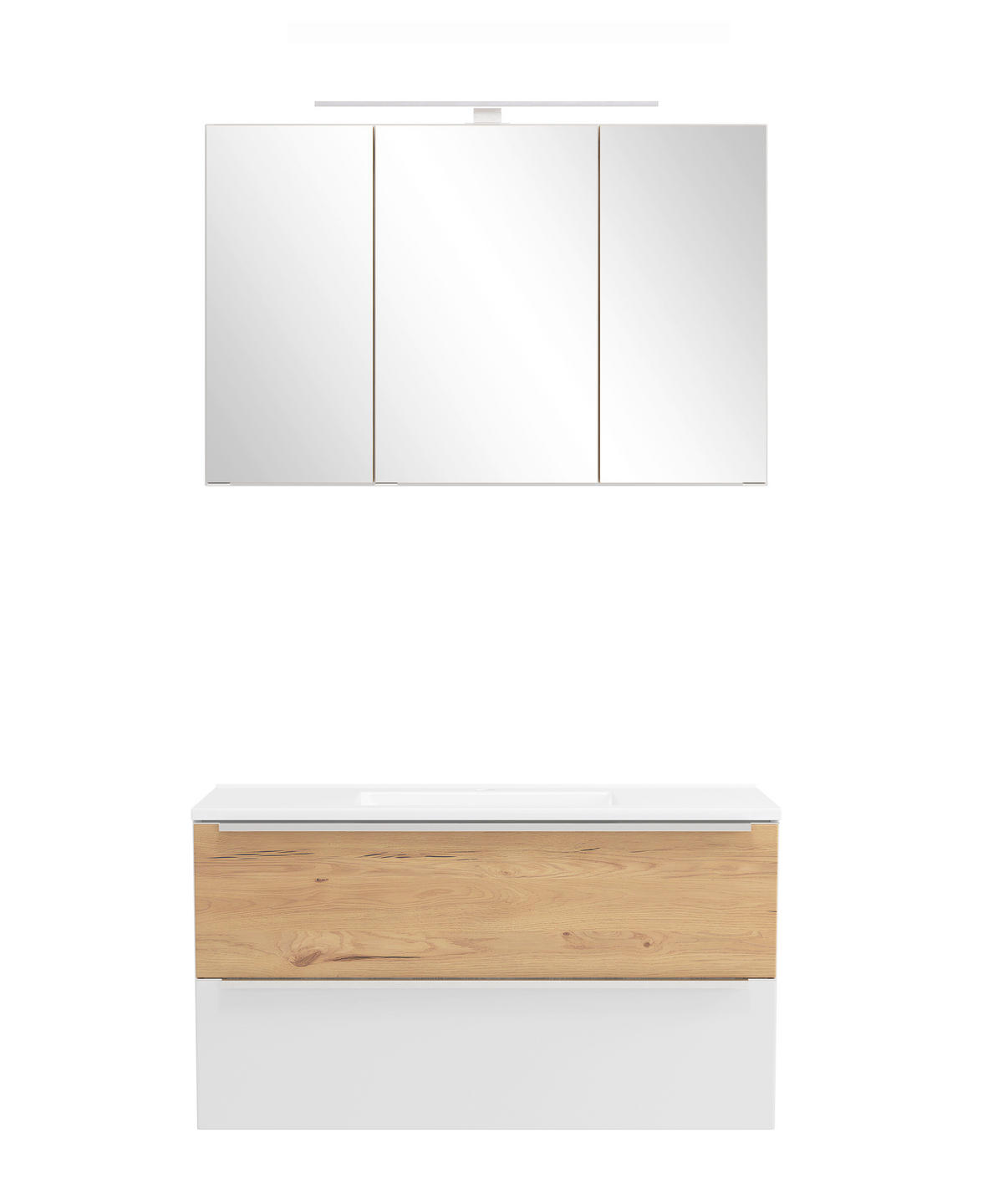 BADEZIMMER 2-teilig  in  - Wildeiche/Edelstahlfarben, Trend, Glas/Holzwerkstoff (100/200/47cm) - Held