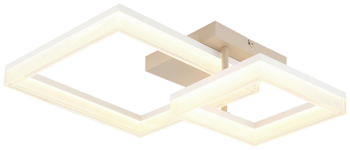 LED MENNYEZETI LÁMPA - áttetsző/homokszínű, Design, műanyag/fém (62,5/46,5/12,3cm)