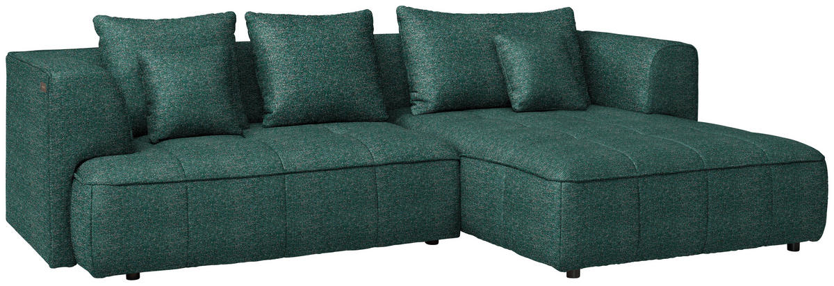 ECKSOFA Webstoff Grün  - Schwarz/Grün, Design, Kunststoff/Textil (288/188cm) - Welnova