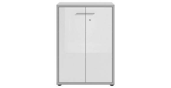 KOMMODE Texas  in  - Hellgrau/Alufarben, MODERN, Glas/Holzwerkstoff (78,1/110/40cm) - Novel