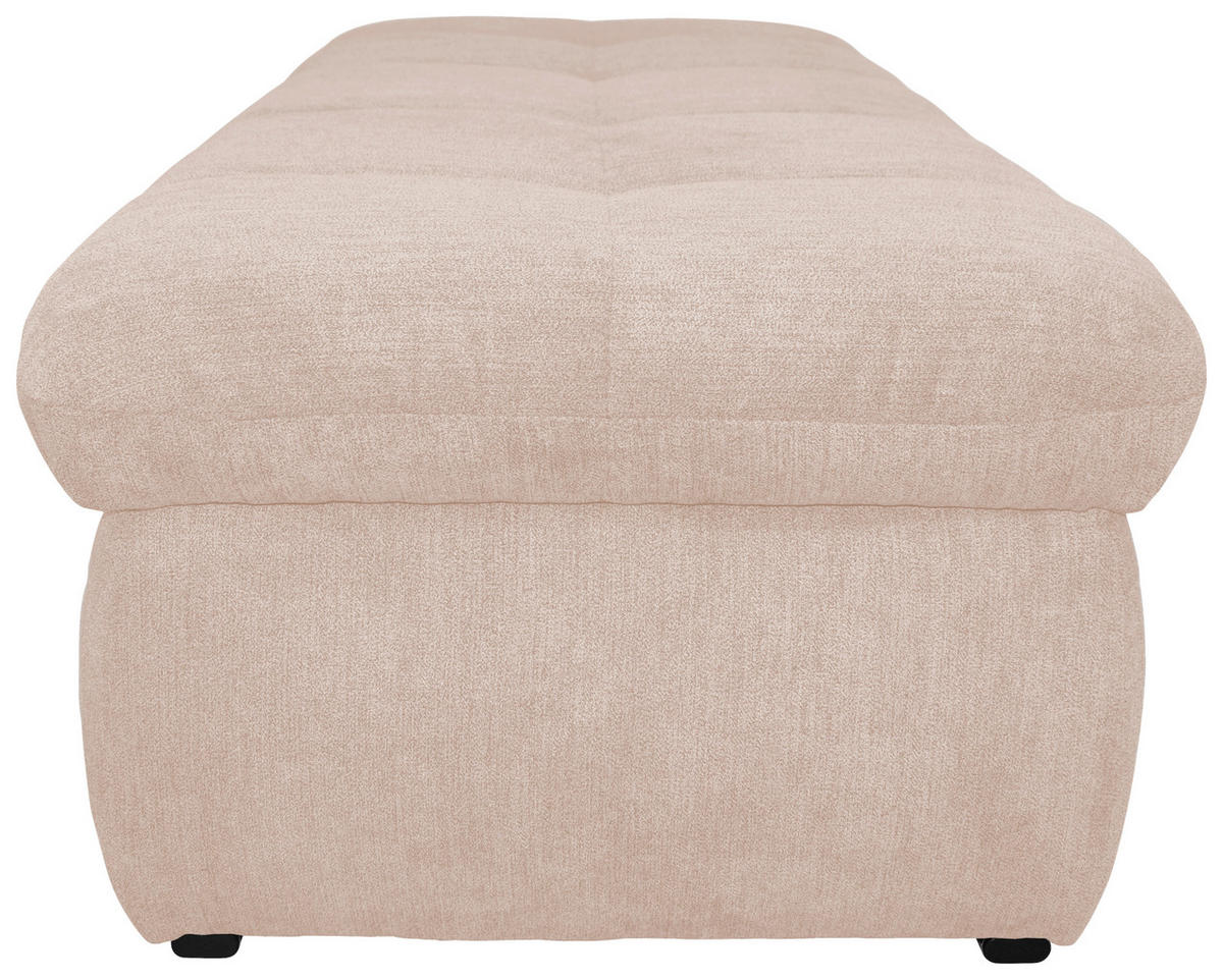HOCKER Mikrofaser Beige  - Chromfarben/Beige, KONVENTIONELL, Textil/Metall (136/43/64cm) - MID.YOU