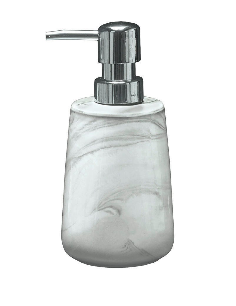 DOZATOR TEKUĆEG SAPUNA  siva, bijela  keramika  MARBLE  - bijela/siva, Basics, keramika (7,8/16,5cm) - Kleine Wolke