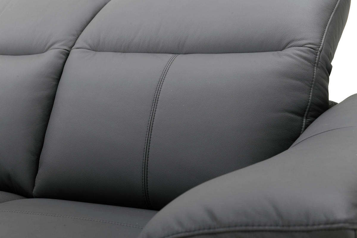 ECKSOFA  Lederlook Kombination Echtleder/Lederlook Schwarz  - Schwarz, Design, Leder/Textil (168/254cm) - Xora