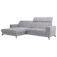 ECKSOFA inkl. Funktion Hellgrau Cord  - Hellgrau/Schwarz, KONVENTIONELL, Textil/Metall (178/290cm) - Cantus