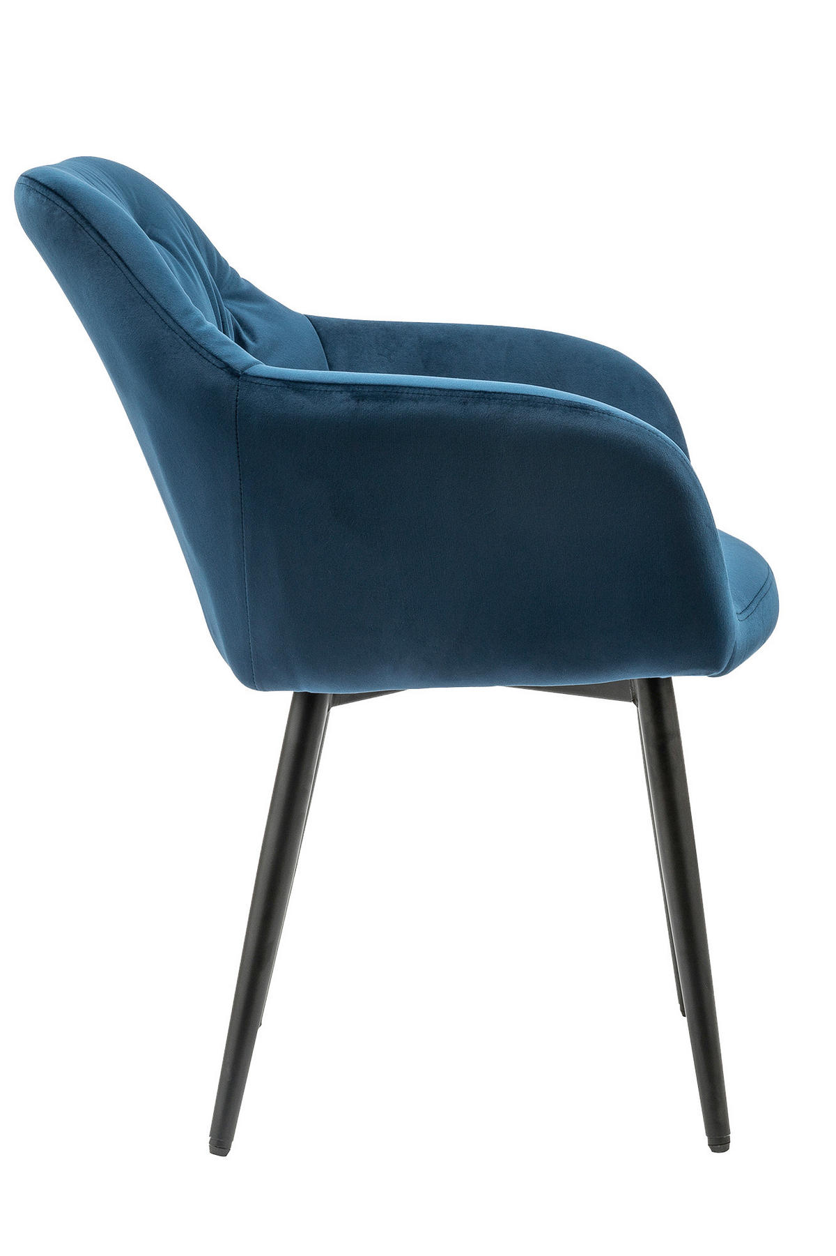 ARMLEHNSTUHL  in Samt  - Blau/Schwarz, MODERN, Textil/Metall (61/85/45cm) - Livetastic