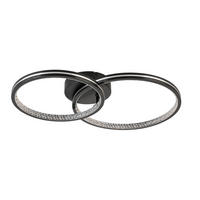 STROPNÉ LED SVIETIDLO, 55/35/8 cm - čierna/chrómová, Basics, kov/plast (55/35/8cm) - Boxxx
