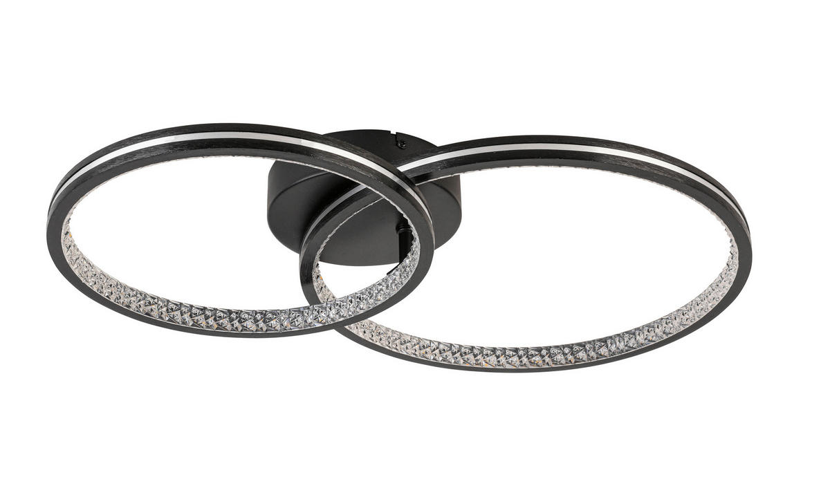 STROPNÉ LED SVIETIDLO, 55/35/8 cm - čierna/chrómová, Basics, kov/plast (55/35/8cm) - Boxxx