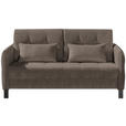 SCHLAFSOFA in Cord Dunkelbraun  - Dunkelbraun/Schwarz, MODERN, Textil/Metall (150/88/110cm) - Novel