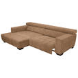 ECKSOFA in Webstoff Orange 182/279 cm - Schwarz/Orange, KONVENTIONELL, Textil/Metall (182/279cm) - Hom`in