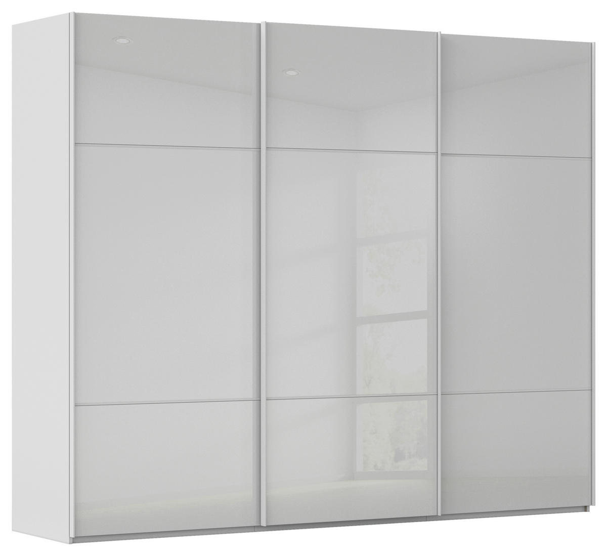 SCHWEBETÜRENSCHRANK Grau  - Grau, Konventionell, Glas/Holzwerkstoff (301/223/68cm) - Novel