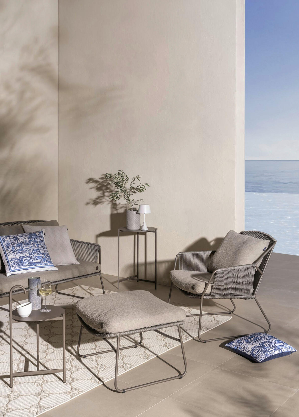 OUTDOOR-KISSEN  - Grau, Design, Textil (50/50cm) - Joop!