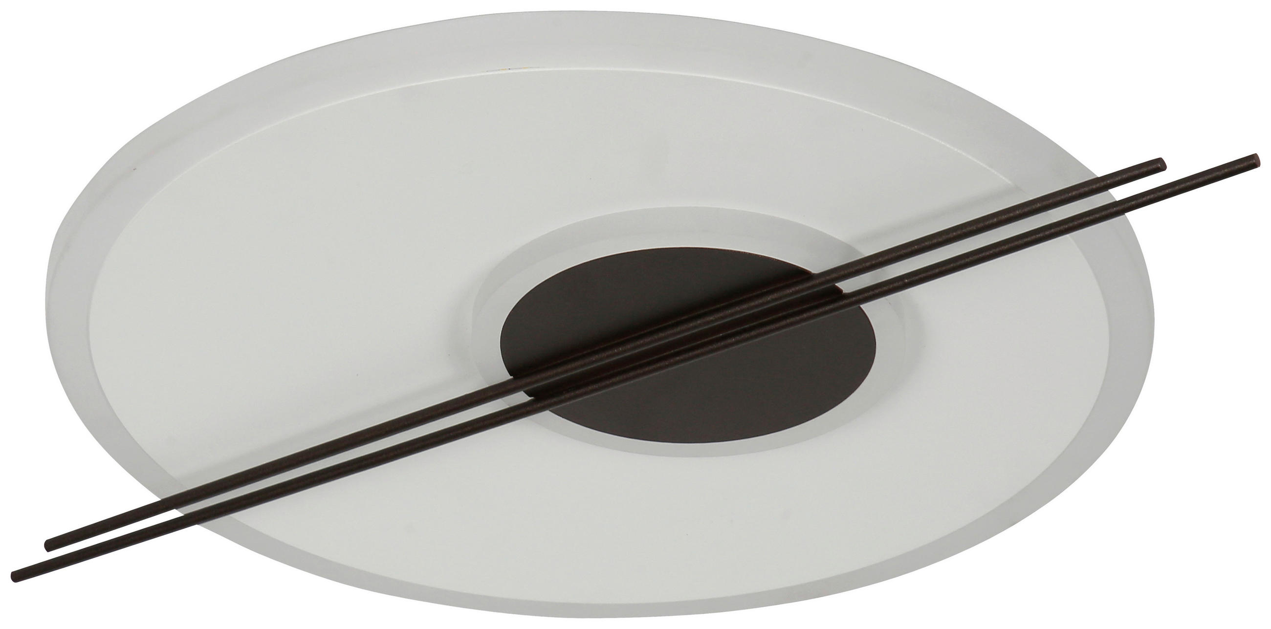 LED-DECKENLEUCHTE 33,5 W    50/37,2/5,5 cm  - Weiss/Braun, Lifestyle, Kunststoff/Metall (50/37,2/5,5cm) - Novel
