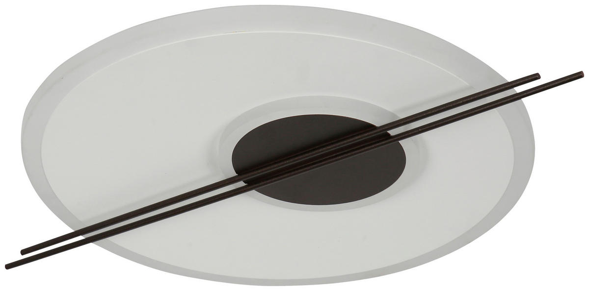 LED-DECKENLEUCHTE 33,5 W    50/37,2/5,5 cm  - Weiss/Braun, Lifestyle, Kunststoff/Metall (50/37,2/5,5cm) - Novel