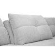 ECKSOFA Hellgrau Chenille Armlehnenkissen, Rücken echt, Sitztiefenverstellung  - Hellgrau/Schwarz, KONVENTIONELL, Textil/Metall (313/215cm) - Hom`in