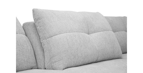 ECKSOFA Hellgrau Chenille Armlehnenkissen, Rücken echt, Sitztiefenverstellung  - Hellgrau/Schwarz, KONVENTIONELL, Textil/Metall (313/215cm) - Hom`in