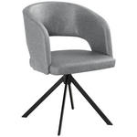 ARMLEHNSTUHL  Stoffauswahl, Sitzfläche 360° drehbar, inklusive Armlehnen, automatische Rückholfunktion Samt  - Hellgrau/Schwarz, KONVENTIONELL, Textil/Metall (56/84/59cm) - Moderano