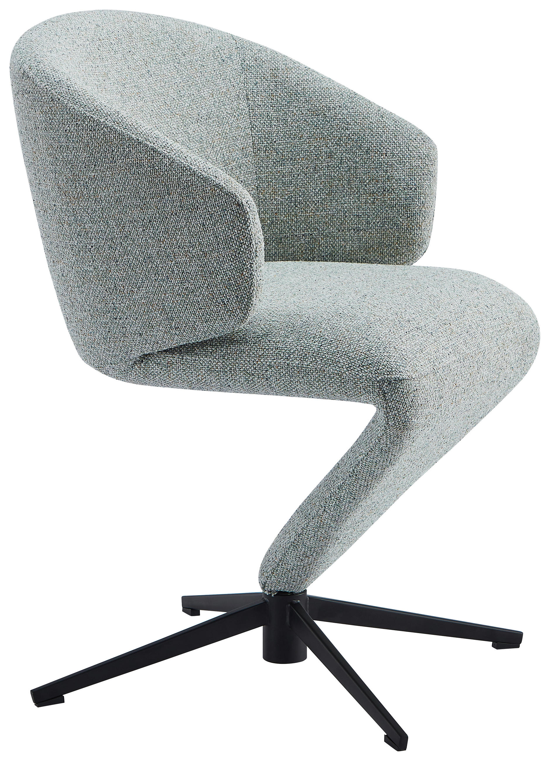 ARMLEHNSTUHL  in Eisen Leinenoptik  - Schwarz/Olivgrün, Design, Textil/Metall (62/82/62cm) - Moderano