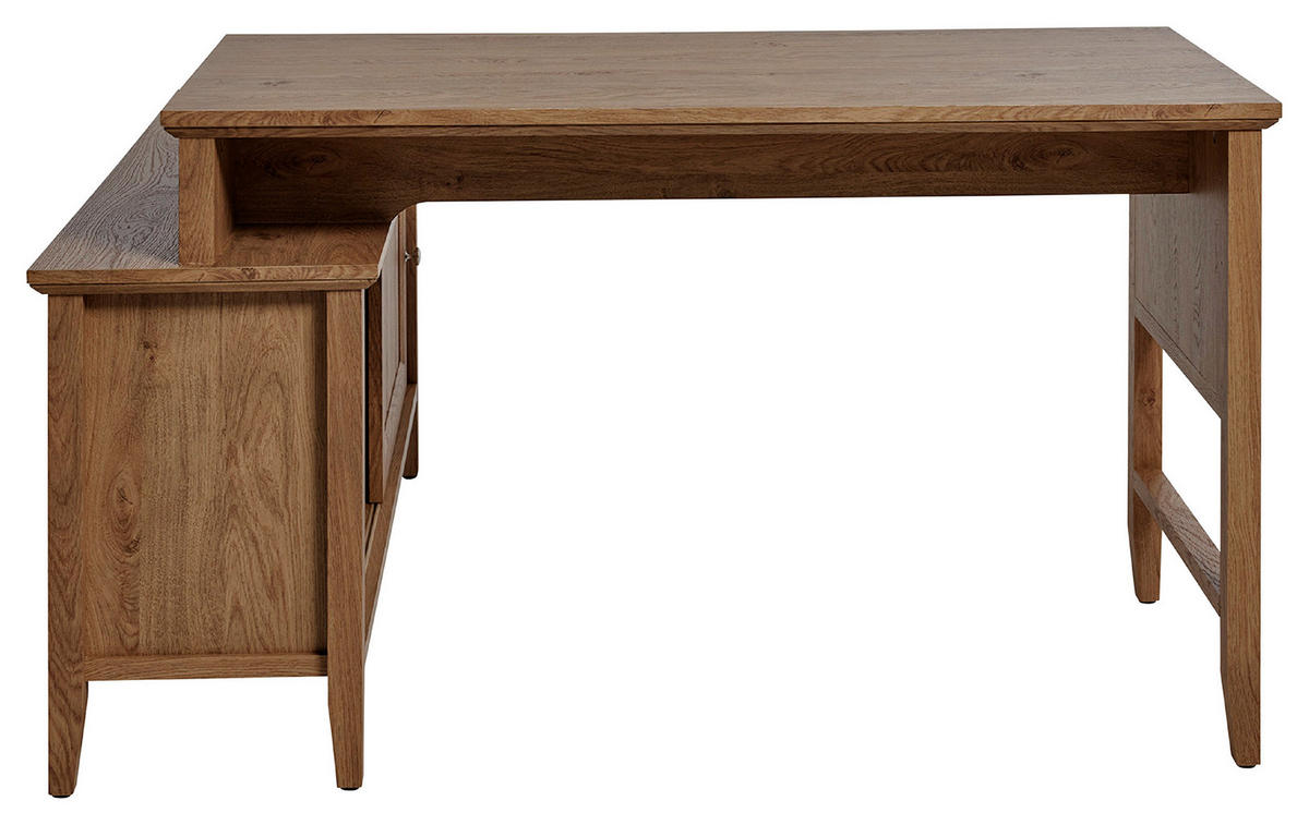 ECKSCHREIBTISCH 145/120/77 cm  in Eichefarben  - Eichefarben/Silberfarben, Modern, Holzwerkstoff/Metall (145/120/77cm) - MID.YOU