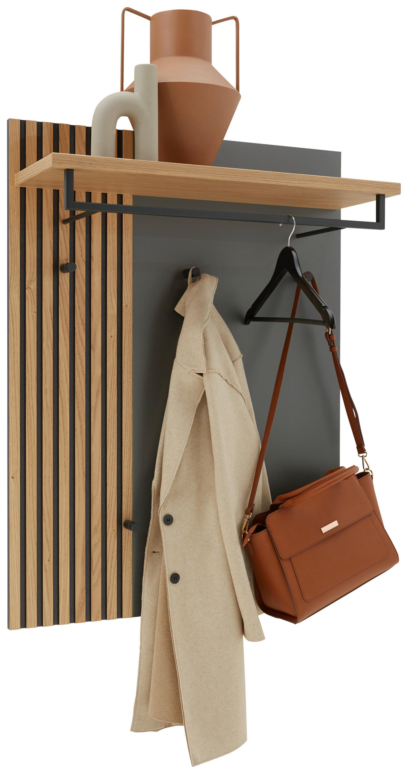 GARDEROBENPANEEL in 81/106/27 cm - Eichefarben/Grau, Design, Holz/Holzwerkstoff (81/106/27cm) - Dieter Knoll