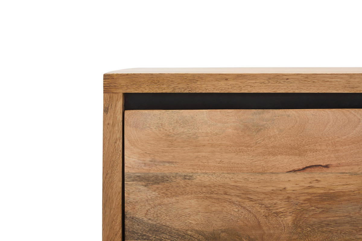 SIDEBOARD Ankara  in 207/86/42 cm  - Schwarz/Naturfarben, KONVENTIONELL, Holz/Metall (207/86/42cm) - Livetastic