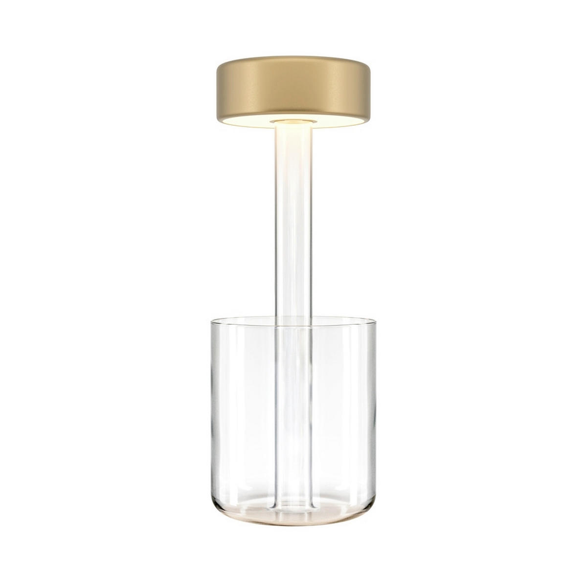 AKKU-TISCHLEUCHTE AI Collaboration 12/34,8 cm   - Transparent/Goldfarben, Design, Glas/Metall (12/34,8cm) - MAYTONI