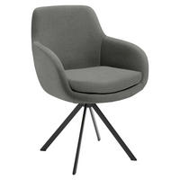 ARMLEHNSTUHL  in Eisen Flachgewebe  - Dunkelgrau/Schwarz, Design, Textil/Metall (62/86/66cm) - Musterring