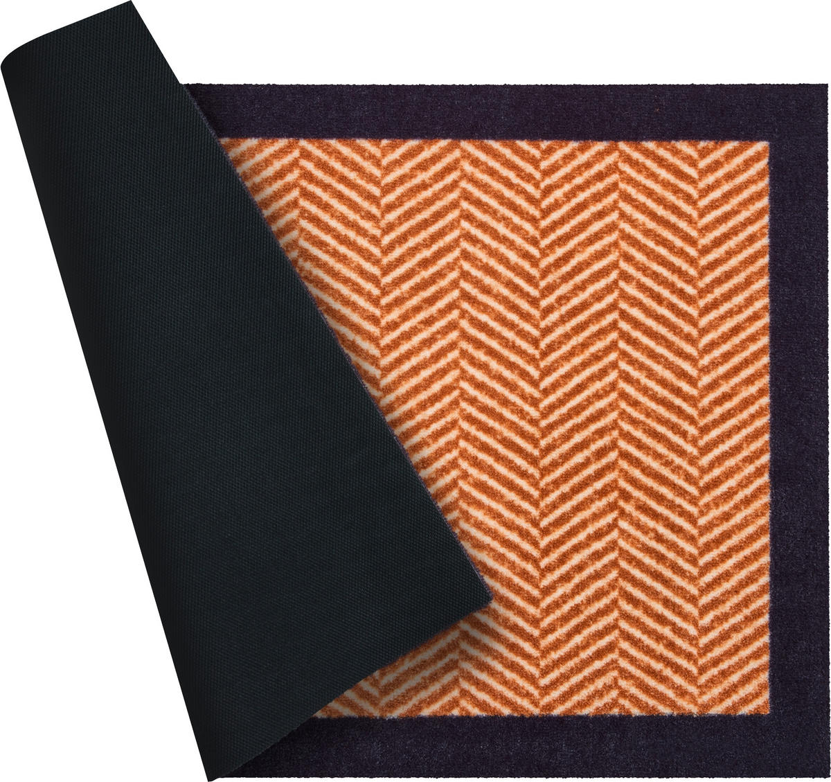 FUßMATTE 60/85 cm Herringbone  - Beige/Schwarz, KONVENTIONELL, Kunststoff/Textil (60/85cm) - Grund