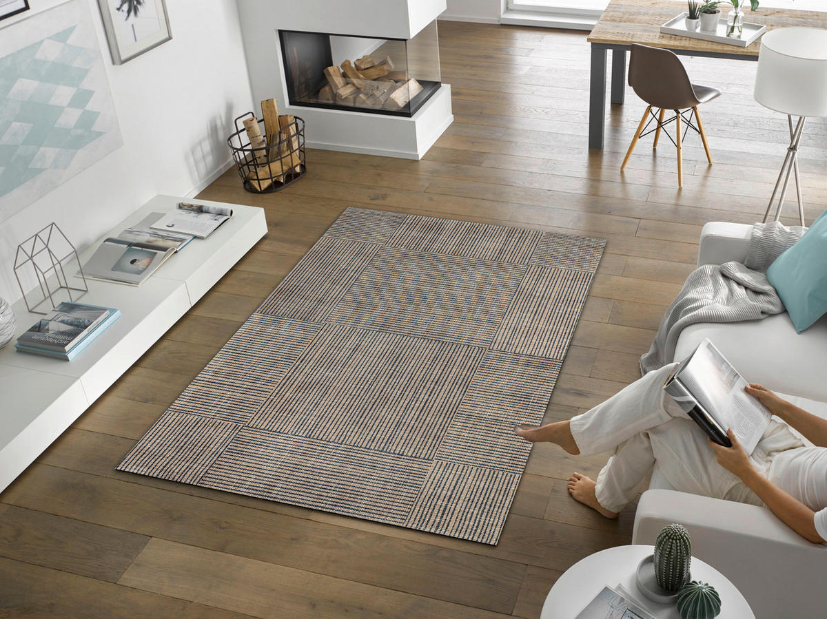 FLACHWEBETEPPICH 140/200 cm Canvas Braun  - Braun, KONVENTIONELL, Kunststoff/Textil (140/200cm) - wash+dry