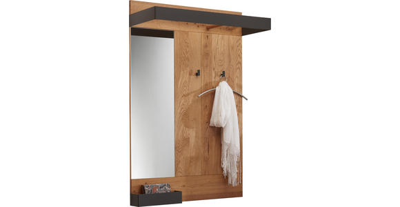 GARDEROBENPANEEL - Eichefarben/Anthrazit, Natur, Glas/Holz (90/134/35cm) - Valnatura
