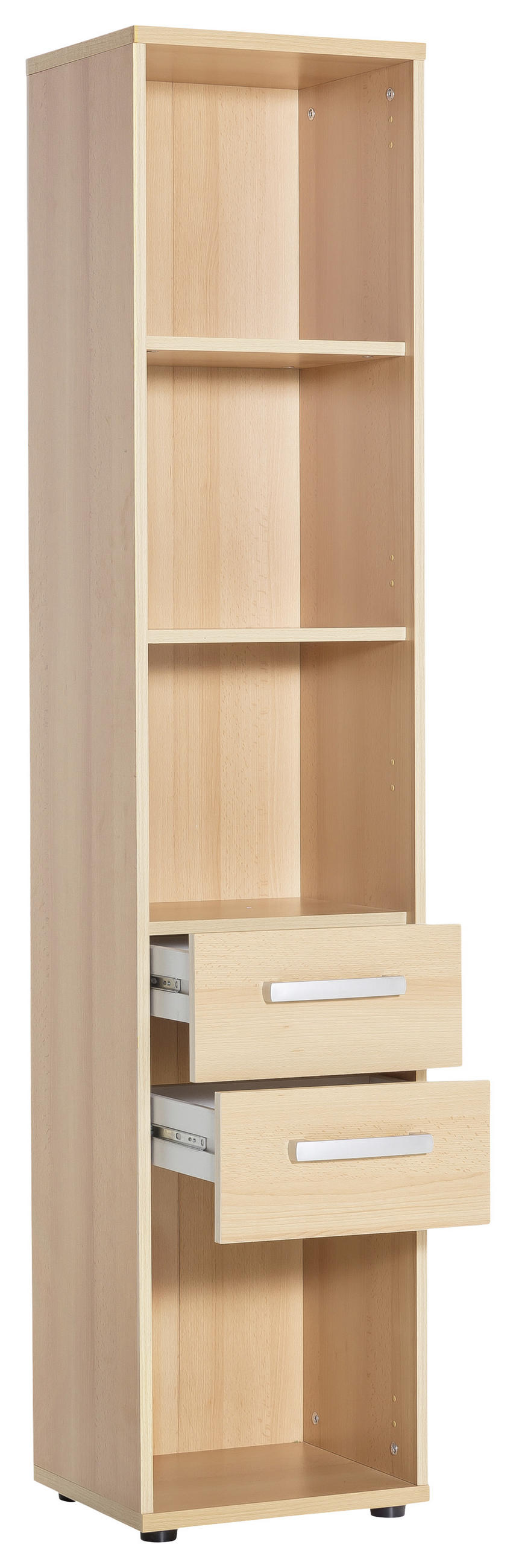AKTENREGAL 39,3/182,4/34,5 cm  - Silberfarben/Buchefarben, Basics, Holzwerkstoff/Kunststoff (39,3/182,4/34,5cm) - MID.YOU