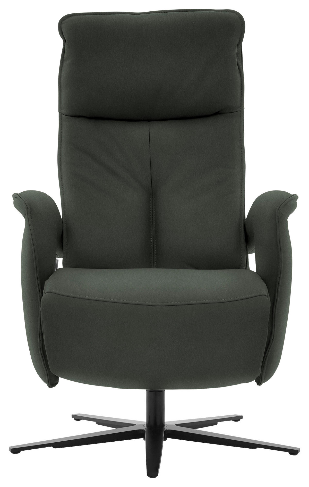 RELAXSESSEL in Leder Dunkelgrün  - Dunkelgrün/Schwarz, Design, Leder/Metall (77/110/87cm) - Valdera