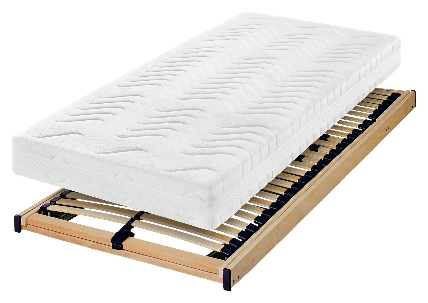 ENSEMBLE MATELAS ET SOMMIER 120/200 cm  - Basics, bois (120/200cm) - Sleeptex