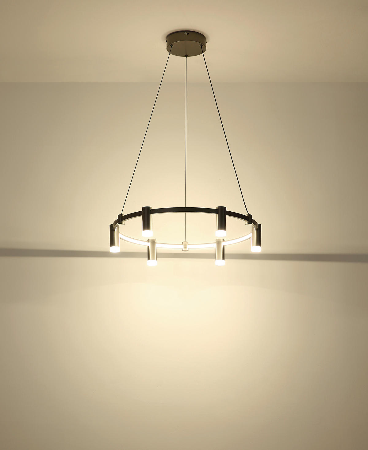 ZÁVĚSNÉ LED SVÍTIDLO, 62/120 cm  - bílá/černá, Design, kov/plast (62/120cm) - Globo