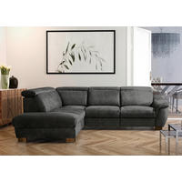 ECKSOFA TREND in Mikrofaser Anthrazit Bettkasten, Relaxfunktion, Kopfteilverstellung  238/276 cm  - Wengefarben/Anthrazit, Design, Holz/Textil (238/276cm) - Livetastic