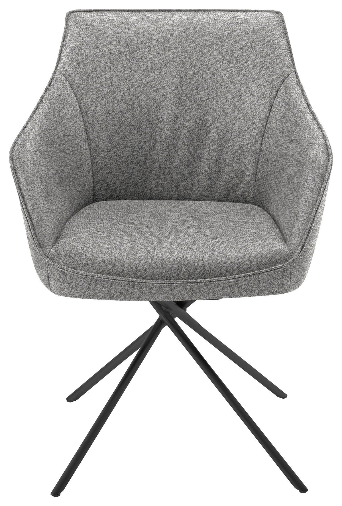 ARMLEHNSTUHL  in Nickel Flachgewebe  - Ecru/Schwarz, Design, Textil/Metall (60/84/67cm) - Koinor