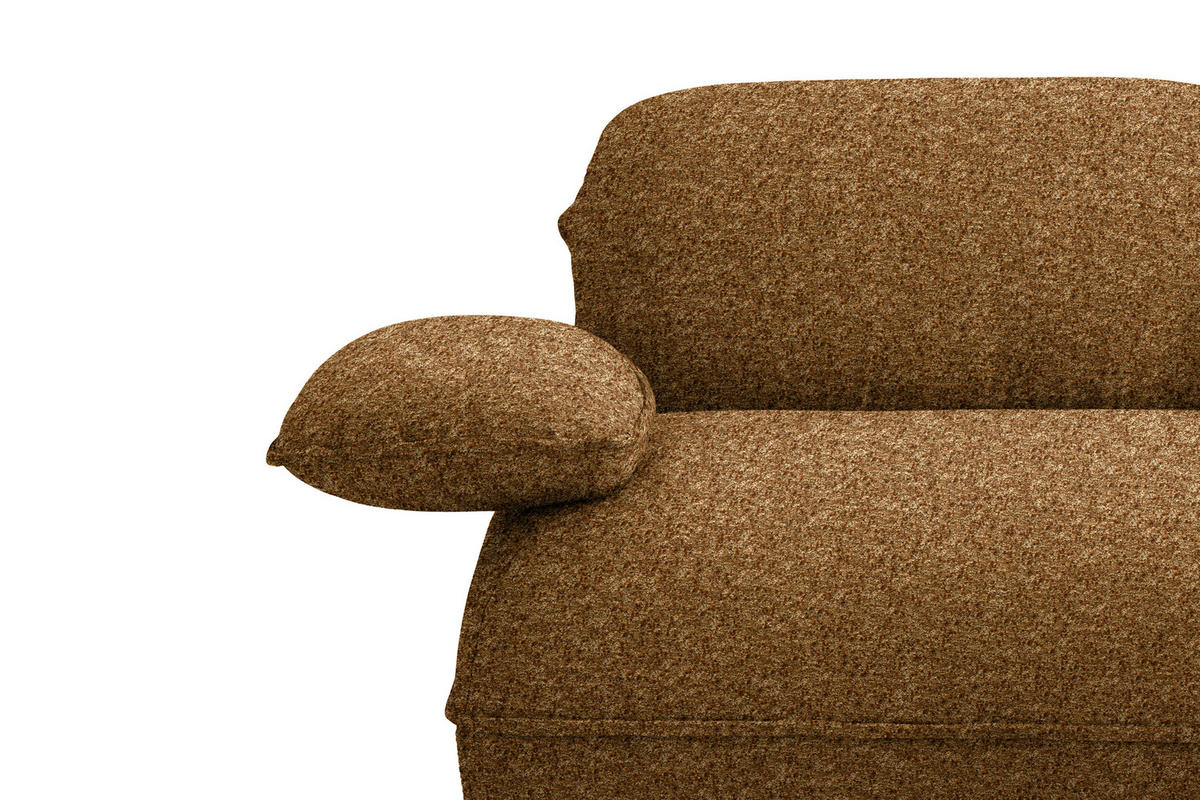 ECKSOFA Chenille Cognac  - Cognac/Schwarz, Design, Kunststoff/Textil (343/154cm) - Koinor