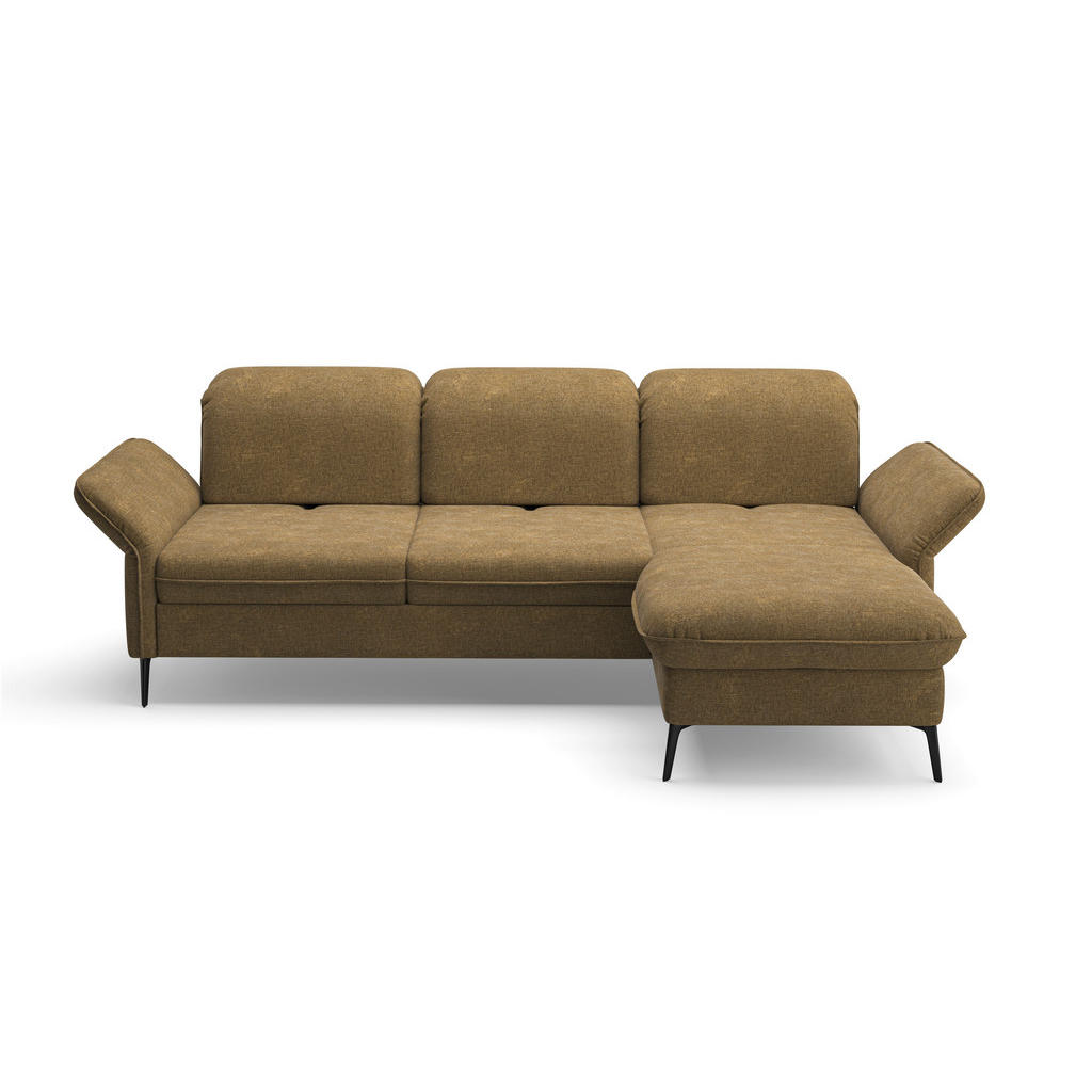 Thumbnail - Sit & More Ecksofa, Olivgrün, Textil, 4,5-Sitzer, Ottomane rechts, L-Form, 264x198 cm, Goldenes M, Oeko-Tex® Standard 10...