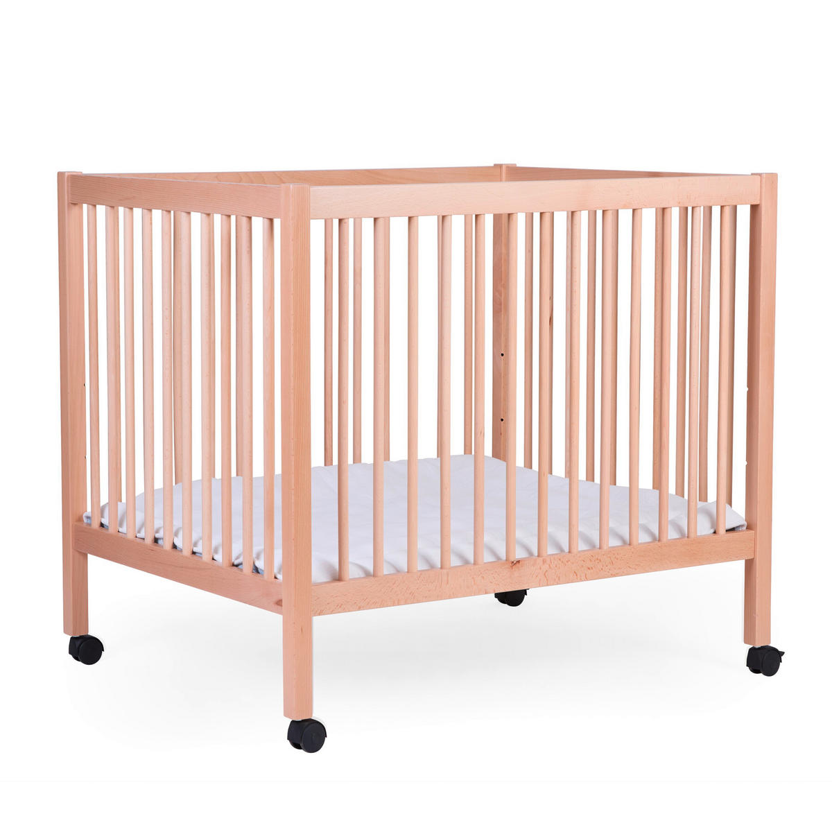 LAUFGITTER PA97NA Natur inkl. Rollen 98/78/82 cm  - Naturfarben, KONVENTIONELL, Holz/Kunststoff (98/78/82cm) - Childhome