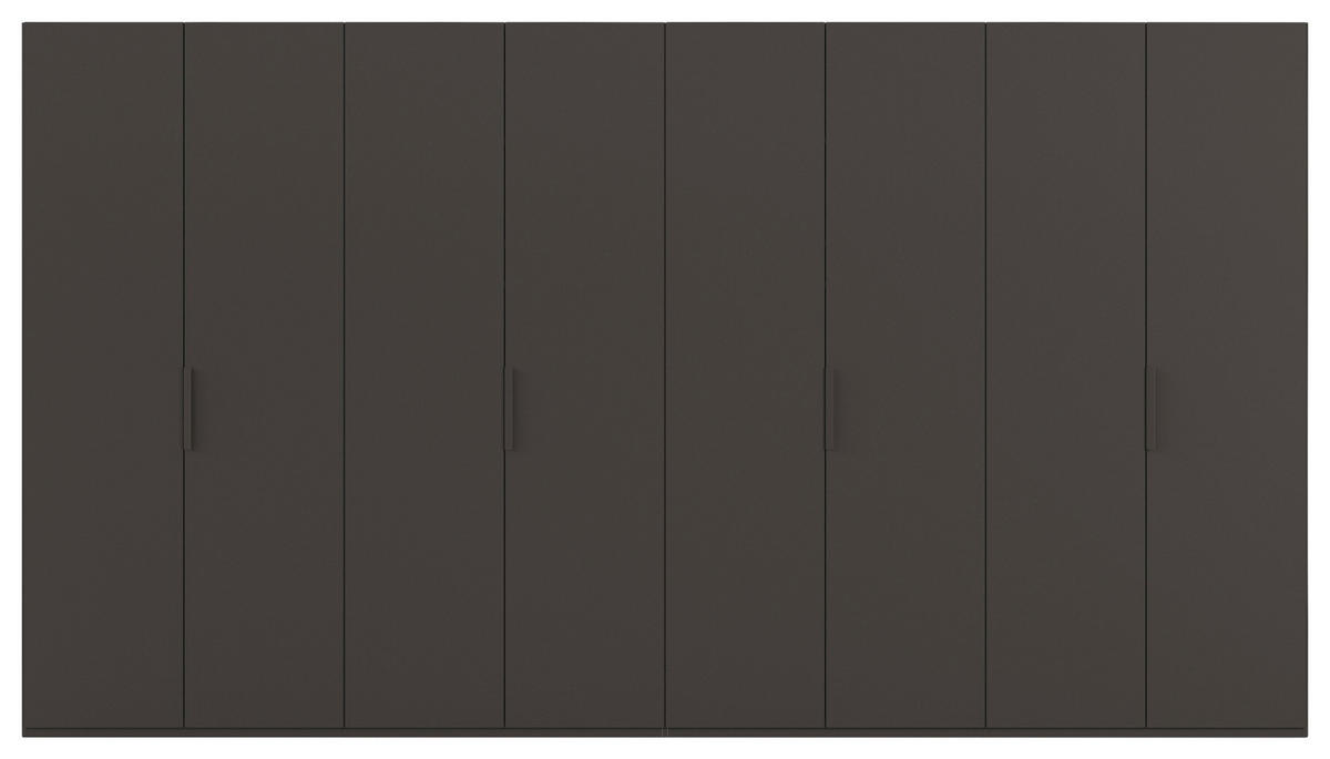 DREHTÜRENSCHRANK 400/223/61 cm,  in Graphitfarben, 8-türig  - Graphitfarben, Basics, Holzwerkstoff/Metall (400/223/61cm) - Novel