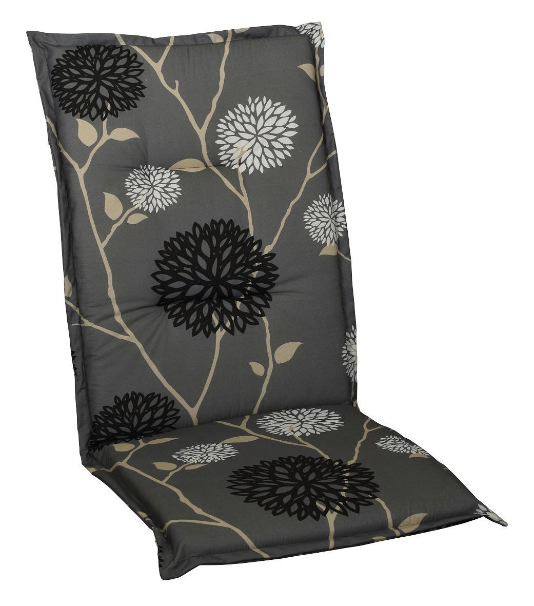 SESSELAUFLAGE Blume  - Beige/Schwarz, Design, Textil (48/4/118cm)