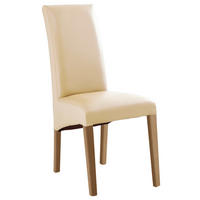 STUHL Lederlook Beige, Buchefarben  - Beige/Buchefarben, KONVENTIONELL, Holz/Textil (47/102/57cm) - Carryhome