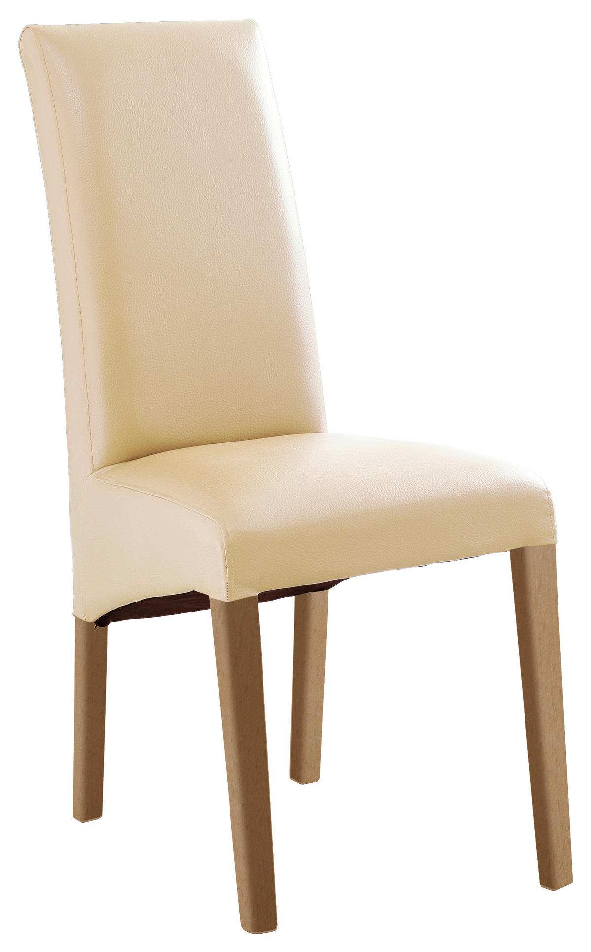 STUHL Lederlook Beige, Buchefarben  - Beige/Buchefarben, KONVENTIONELL, Holz/Textil (47/102/57cm) - Carryhome