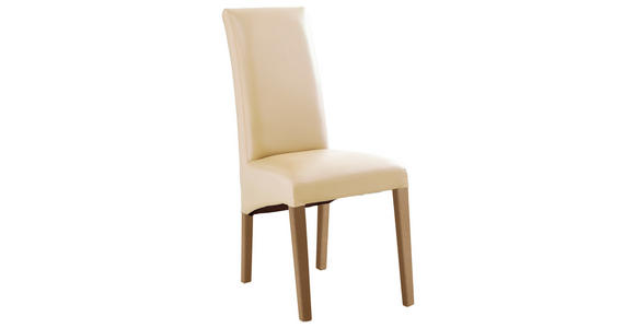STUHL Lederlook Buchefarben, Beige - Beige/Buchefarben, KONVENTIONELL, Holz/Textil (47/102/57cm) - Carryhome