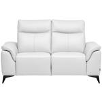 2-SITZER-SOFA  in Echtleder Weiß   - Schwarz/Weiß, Design, Leder/Metall (176/105/98cm) - Belluti