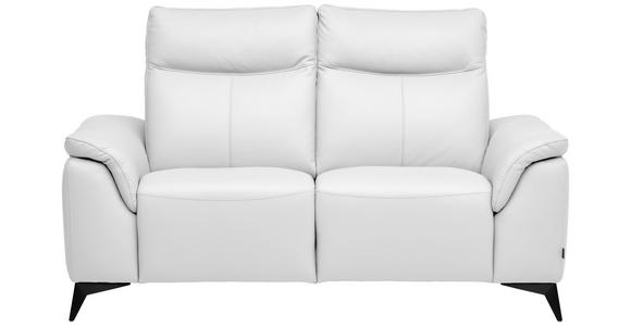 2-SITZER-SOFA  in Echtleder Weiß   - Schwarz/Weiß, Design, Leder/Metall (176/105/98cm) - Belluti